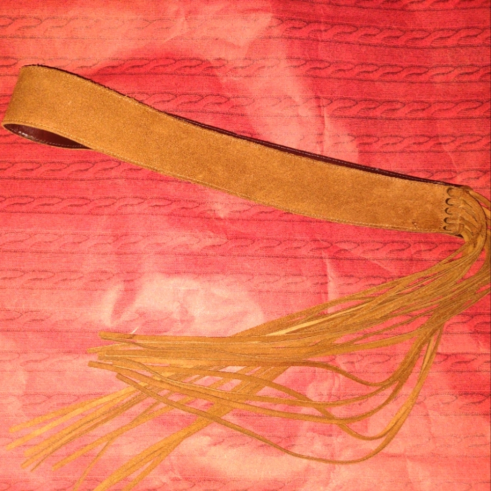 El Corte Ingles suede fringe sash belt